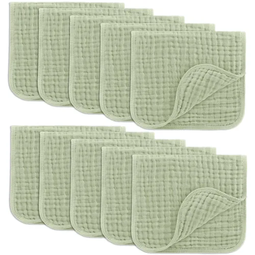 Vista 52 de Comfy Cubs - Paquete de 6 paños de muselina para eructos, 20 x 10 pulgadas, grandes, de 6 capas, 100 % algodón ultra absorbente para babeo
