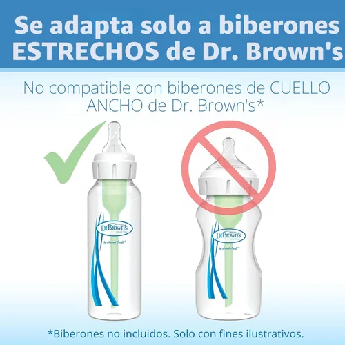 Vista 8 de Dr. Brown's Natural Flow Y-Cut - Tetina de silicona para biberón de boca estrecha, ideal para líquidos más espesos, 9m+, tetina de biberón 100%