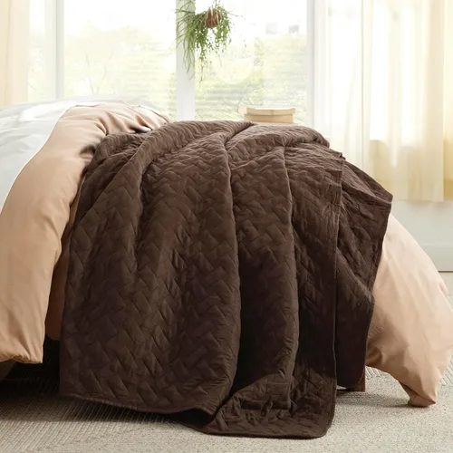 Vista 80 de Bedsure Colchas de tamaño Queen – Colchas ligeras tamaño Queen con patrón de tejido de canasta, ropa de cama suave, edredón de rosa polvorienta