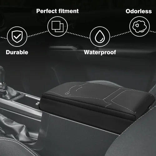 Vista 222 de Muslogy Funda para reposabrazos de consola central apta para Chevy Silverado/Tahoe y GMC Sierra/Yukon 2007-2013, cómoda almohadilla