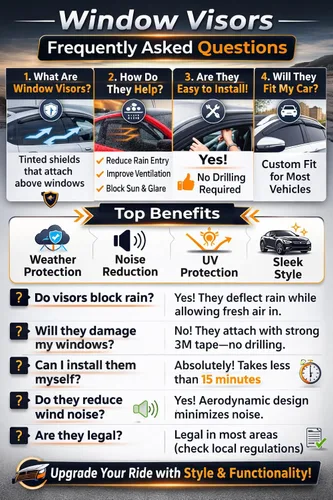 Vista 6 de 2010-2024 Protectores de lluvia con cinta adhesiva para parabrisas laterales de Toyota 4Runner, deflectores de ventana extra gruesos, protector