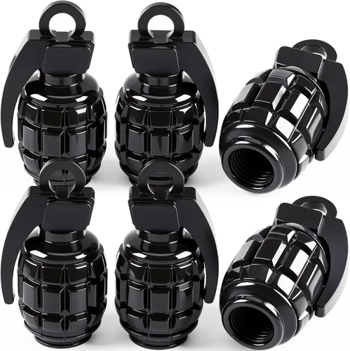 Vista 47 de 6 piezas tapas de válvula de neumático, cubiertas universales de válvula de neumático de aleación de aluminio para automóviles, camiones, SUV, Negro