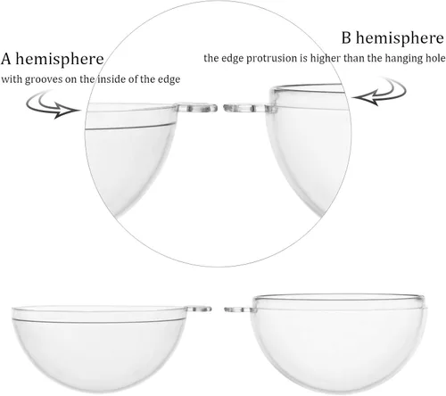 Vista 3 de Kingrol Paquete de 50 bolas de plástico transparente rellenables para Navidad, boda, fiesta, decoración del hogar, suministros de arte