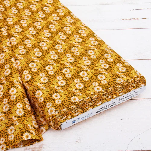 Vista 26 de Threadart Tela de acolchado de algodón de alta calidad, diseño floral azul aguamarina, 44 pulgadas de ancho, 100% algodón, acolchado, costura