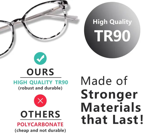 Vista 5 de OPTOFENDY Blue Light Glasses for Women, TR90 Fashion Blue Light Blocking Glasses for Computer