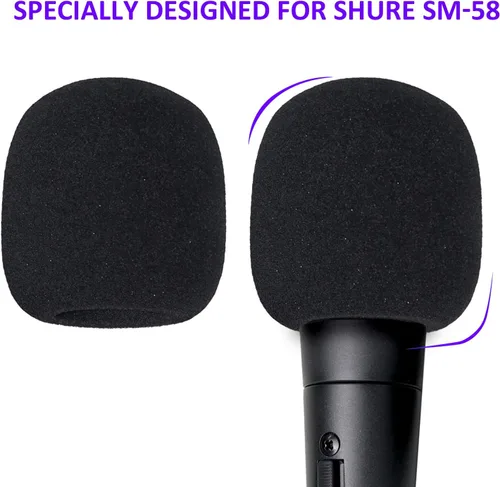 Vista 5 de YOUSHARES - Filtro pop SM58 compatible con micrófono Shure SM58, SM58S SM58-LC tipo bola para reducir los ruidos del viento, cubierta de micrófono