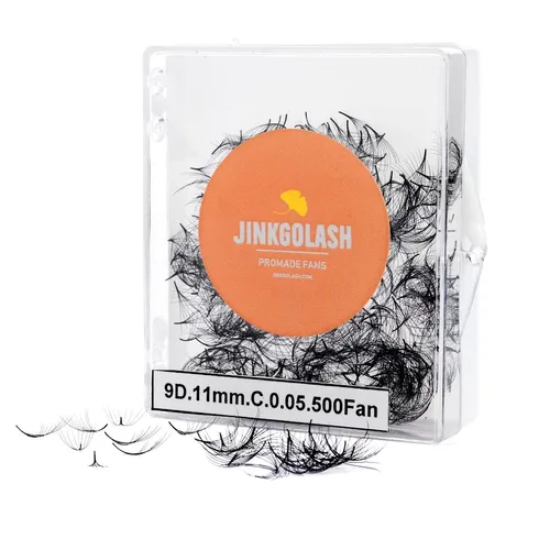 Vista 10 de 500 extensiones de pestañas Promade de 3D a 16D, abanicos de pestañas sueltas de 0.03/0.05/0.003 in de grosor, pestañas rizadas C D, longitud