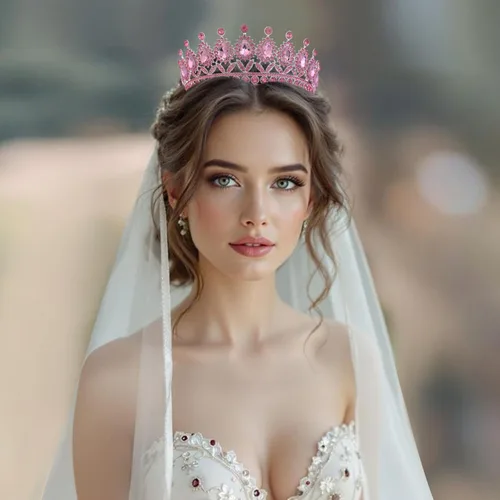 Vista 7 de FORSEVEN Tiaras y coronas de cristal para mujer – Boda y fiesta de cumpleaños, corona de princesa, accesorios para el cabello – Diadema de diamantes