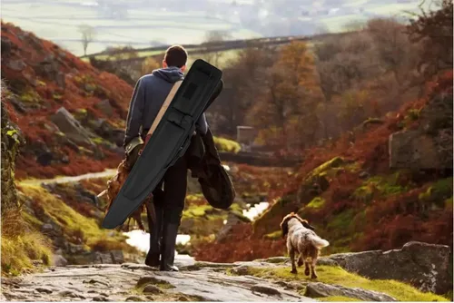 Vista 7 de Estuche doble para rifles, 36, 40, 44, 50 pulgadas, funda suave para escopeta con múltiples bolsas para cargadores y bolsas de accesorios.