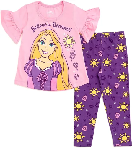 Vista 16 de Disney Princess Frozen Moana La Sirenita Conjunto de Camiseta y Leggings con Diseño Floral para Niñas Pequeñas y Grandes Tallas de Bebé a Niña
