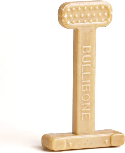 Vista 37 de Bullibone Juguete masticable de nailon para perros masticadores agresivos, hueso de higiene dental con sabor a tocino, juguetes duraderos