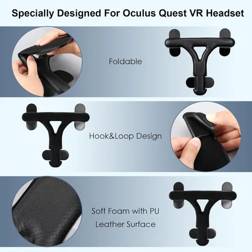 Vista 5 de Head Strap Pad for MetaOculu Quest 3 - Compatible with Quest 3 Headset Fixed Accessories Breathable PU Leather Pressure Reducing Head Cushion