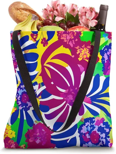 Vista 4 de Retro Flower Hippie Daisy 60s 70s Bolsa de mano estética floral