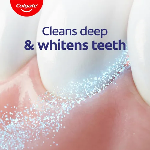 Vista 3 de Colgate Gel de pasta de dientes blanqueadora de bicarbonato de sodio y peróxido, paquete de 3, formulado con flúor, elimina las manchas