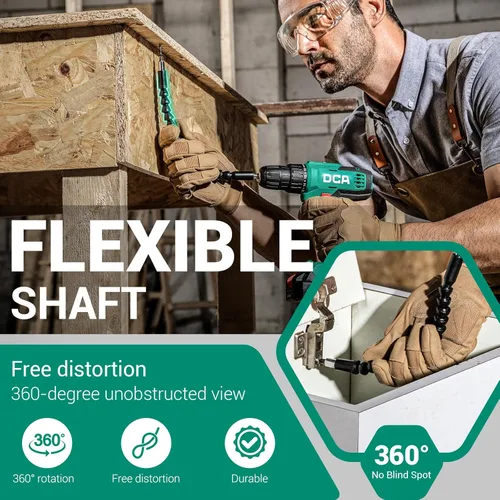 Vista 6 de DCA Juego de Taladro Inalámbrico, Par de 354 Pulgadas-libra, Portabrocas sin Llave de 3/8 Pulgadas, Taladro Eléctrico con Batería de 2.0Ah