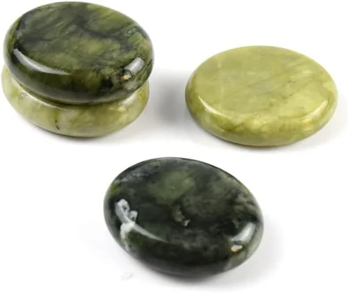 Vista 11 de Juego de 6 piedras de masaje caliente con basalto natural, cálidas, para masaje de spa, 2.36 x 3.14 pulgadas (2.4 x 3.1 in), 2
