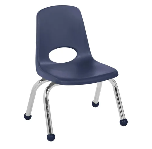 Vista 47 de FDP 11559-SD - Silla escolar apilable de 16 pulgadas, asiento apilable para estudiantes con patas de acero cromado y deslizadores de bolas
