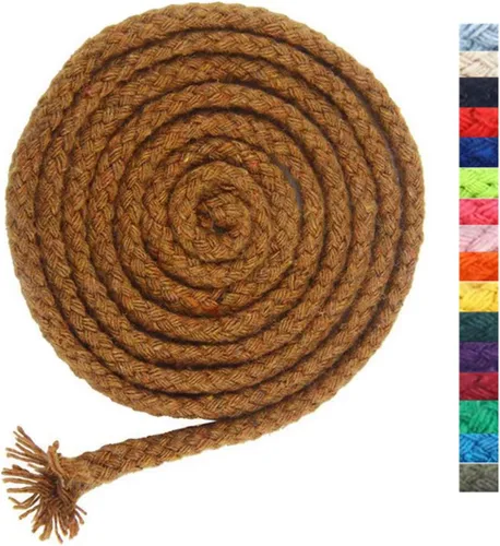 Vista 18 de 5 mm * 90 m Cuerda de macramé de algodón natural de 8 hebras trenzadas para manualidades, hilo para tejer para colgar en la pared y manualidades DIY