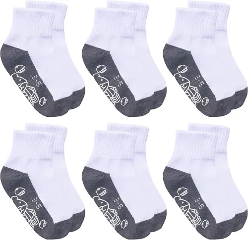 Vista 12 de RATIVE - Calcetines antideslizantes con agarres para bebé, bebés, niños pequeños, niños y niños