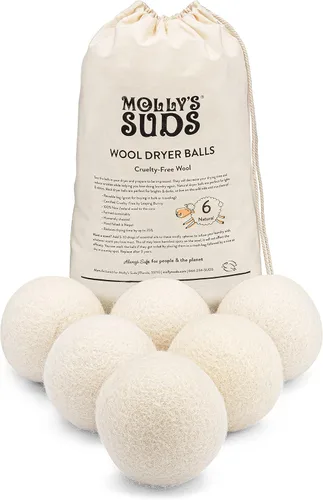 Vista 6 de Molly's Suds Bolas de lana para secadora XL, suavizante de telas orgánicas de alta calidad, hipoalergénicas, fabricadas a mano, reutilizables