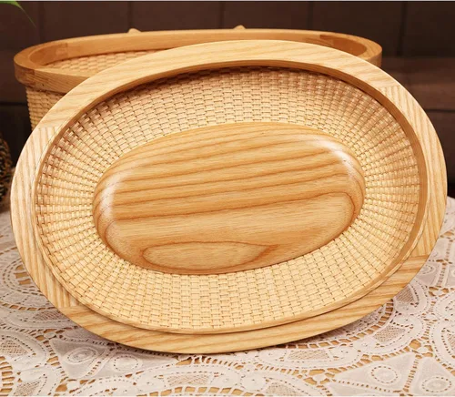 Vista 3 de Nantucket Cesta de Costura, Tejido de Caña sobre Caña, Fresno Duro, Ovalada, Con Tapa y Asas de Madera