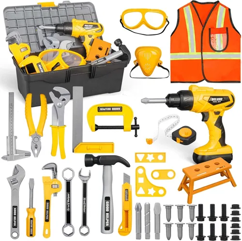 Vista 12 de Juego de herramientas para niños - Juguetes de simulación de construcción Zealous con cinturón de herramientas para niños, juego de herramientas