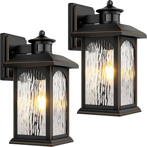 2 paquetes de apliques de sensor de movimiento para exteriores - Iluminación avanzada del atardecer al amanecer para exteriores, accesorios de luz