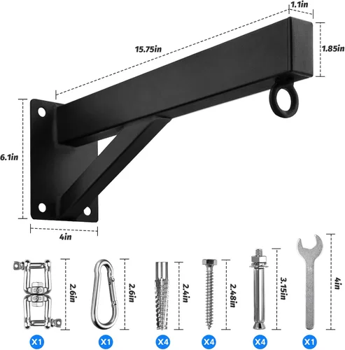 Vista 6 de YORWHIN Percha para saco de boxeo, soporte de pared para bolsa de boxeo, soporte pesado para colgar, rotación silenciosa para el hogar, gimnasio