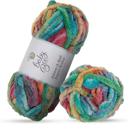 Vista 16 de Baby Bee - Hilo súper voluminoso para tejer y tejer, madeja de hilo suave, 38 yardas de hilo 100% poliéster para tejer mantas, sombreros y más