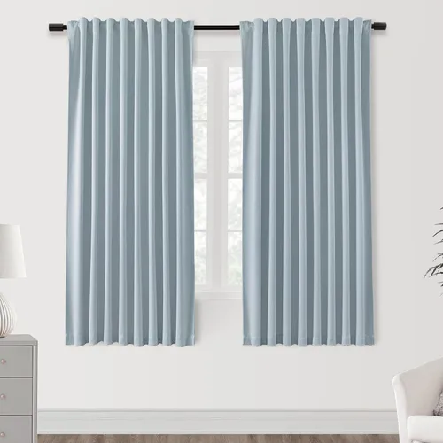 Vista 62 de SHINELAND Cortinas opacas cortas para ventanas de dormitorio, cortinas de baño, 45 pulgadas de largo