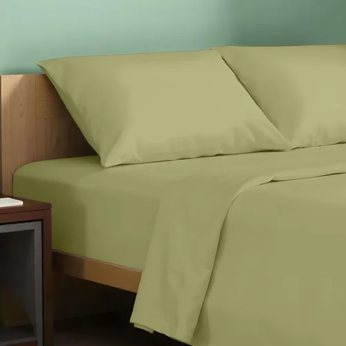 Vista 19 de TEXAS LINEN CO. Paquete de 2 juegos de sábanas de percal de algodón 100% orgánico, suaves, transpirables y refrescantes, con esquinas profundas