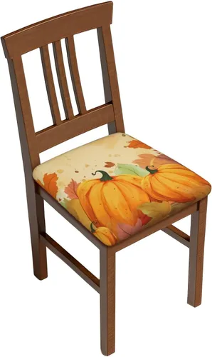 Juego de 4 fundas de asiento extraíbles para silla de comedor, calabazas de otoño, elásticas, para bodas, fiestas, fundas de cojín, decoración de
