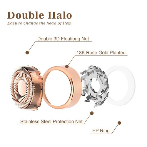 Vista 5 de Cabezales de repuesto para impecables, cabezales de repuesto para removedor de vello facial para acabado táctil, impecable, paquete de 3