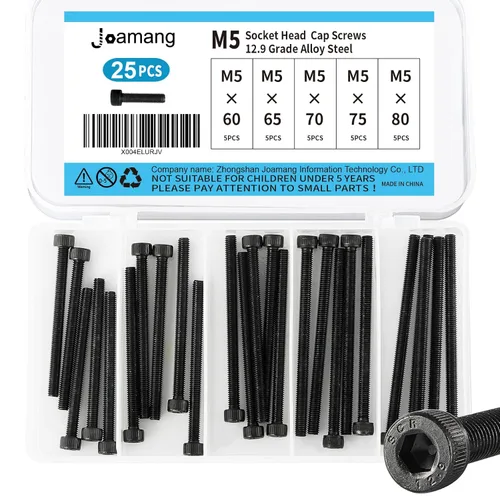 Vista 17 de Tornillos de cabeza de botón M5 x 8 mm, 12 mm, 16 mm, 20 mm, 25 mm, tornillos de cabeza de botón, acero de aleación de grado 10.9, acabado de óxido