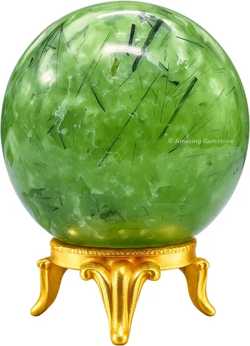 Vista 20 de Amazing Gemstone Bola de cristal de cuarzo transparente con soporte, bolas de meditación de esfera de cristal de 1.5 pulgadas para brujería y bolas
