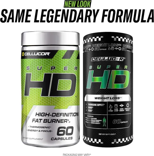 Vista 2 de Cellucor - Suplemento termogénico para pérdida de peso SuperHD, supresor del apetito y potenciador de energía, Capsimax, extracto de té verde, 160mg