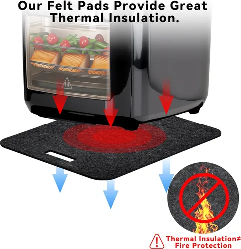 Vista 4 de SIUDANGKA Alfombrilla resistente al calor para freidora de aire con función deslizante, 2 piezas de 12 x 14 pulgadas, resistente al calor, tapete