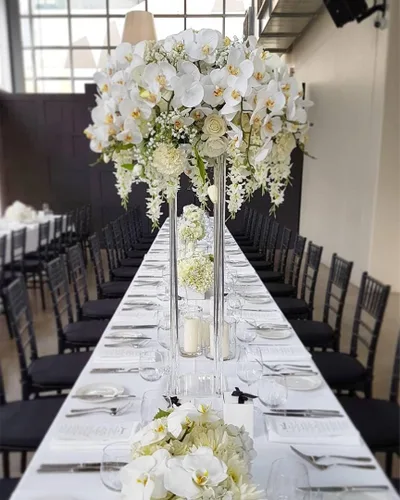 Vista 3 de Soporte de flores transparente, 40 pulgadas de alto 10 pulgadas de diámetro. Decoración de boda, centro de mesa, jarrón de piso de acrílico