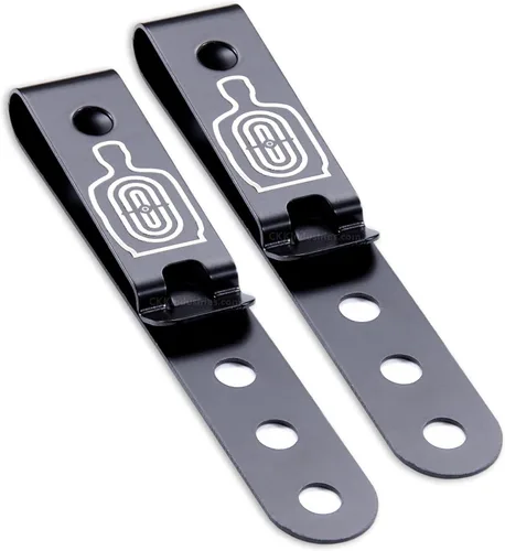 Vista 26 de HolsterSmith - Clip universal de metal para cinturón para hacer fundas, modelo 5, (3 agujeros), color negro táctico