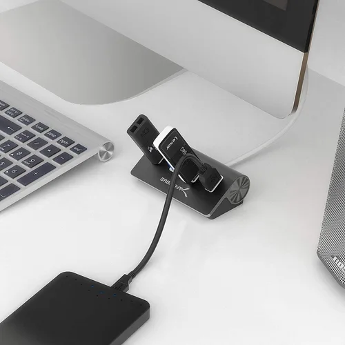 Vista 8 de SABRENT Concentrador de datos portátil de aluminio de 4 puertos USB 3.0 con cable USB 3.0 de 2.5 pies para iMac, MacBook, MacBook Pro, MacBook Air