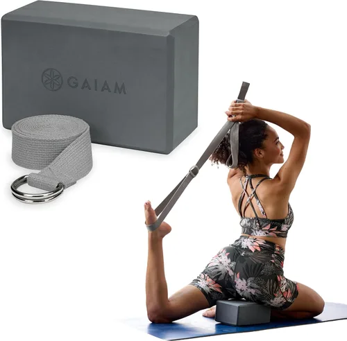 Vista 18 de Gaiam Yoga Block - Supportive Latex-Free Eva Foam - Soft Non-Slip Surface with Beveled Edges for Yoga, Pilates, Meditation