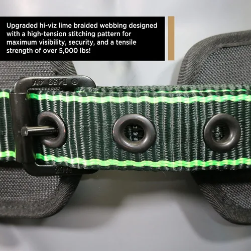 Vista 5 de AFP Cinturón de cuerpo de doble anillo en D de alta resistencia con costura premium y hebilla de lengüeta (OSHA/ANSI PPE)