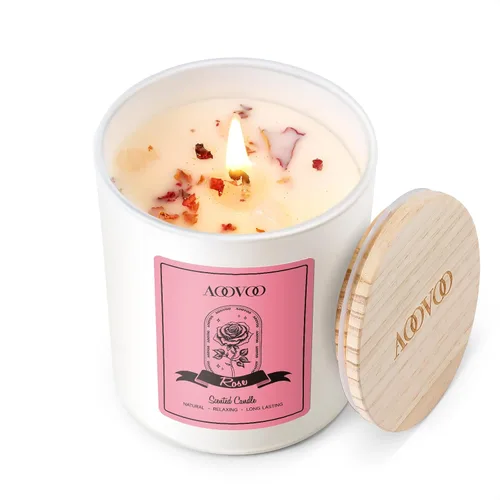 Vista 9 de AOOVOO Velas perfumadas de canela para mujer, vela de aromaterapia con cristales en el interior, velas de soja de 7 onzas para el hogar, regalo