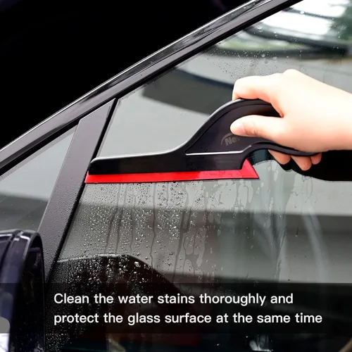 Vista 4 de NEWISHTOOL Herramientas de tinte de ventana, 3 limpiaparabrisas, limpiacristales laterales de silicona, escobilla de agua para automóvil con mango