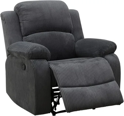 Vista 12 de Juego de sofá reclinable para sala de estar, juego de muebles de 2 piezas, sofá reclinable de 3 asientos y sofá biplaza con portavasos y consola