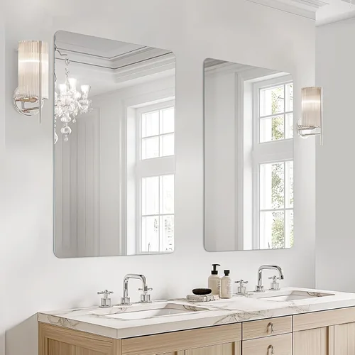 Vista 24 de USHOWER Espejo de baño negro para sobre el fregadero, 22 x 30 pulgadas, espejo rectangular negro mate para pared, espejo de tocador con marco