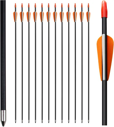 Vista 8 de Flechas de tiro con arco de 28 pulgadas, flechas de práctica para arco recurvo de fibra de vidrio, flechas de entrenamiento para niños, jóvenes