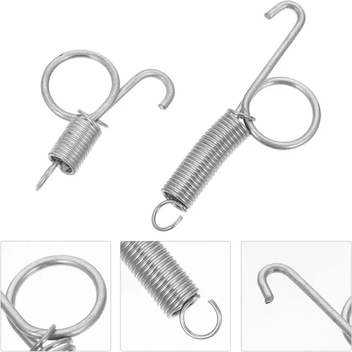 Vista 7 de Housoutil 20pcs Fijo Spring Bird Feeder Hanger Bunny Feeder Metal Coat Hanger Bunny Wire Cage Clips Conejo Spring Cage Ganchos Puerta Gancho