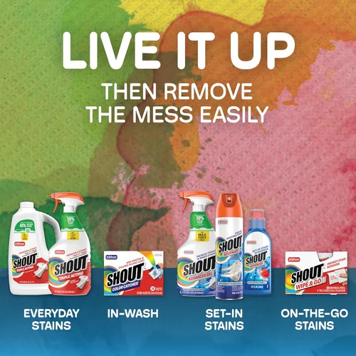 Vista 9 de Shout Gel removedor de manchas avanzado para ropa sucia, descompone las manchas difíciles, secas y difíciles, espray de 22 onzas