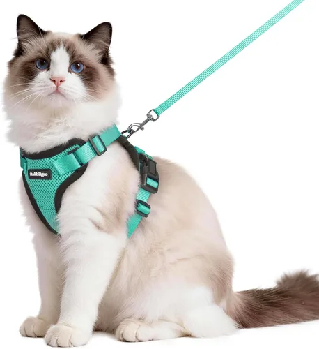 Vista 35 de rabbitgoo Arnés y correa para gatos para caminar, chaleco suave ajustable a prueba de escape para gatos, chaqueta de control fácil transpirable